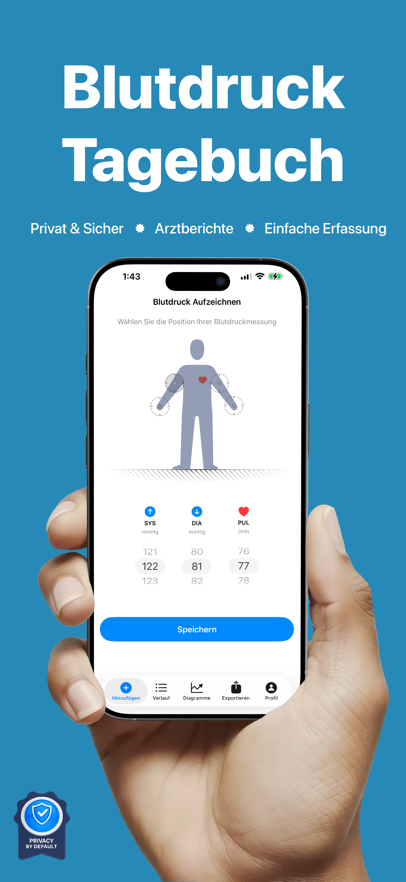 Beat It! App Screenshot 1 – Blutdruck erfassen